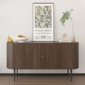 54.3'' Sideboard Buffet Cabinet with Storage,Curved Accent Storage Cabinet with Sliding Doors,Mid Centry Modern Entertainment Console Storage Cabinet for Living Room Hallway Bedroom Kitchen(Only For US)