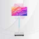 32 Inch Portable TV on Wheels,8+128GB Incell Touch Smart Screen Monitor with Android 10(Support Google Store)/Built-in Battery(8H)/USB Camera/ Remote Control(Only For US)