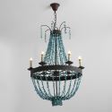 Turquoise Pendant Light American Retro Living Room Bedroom Ceiling Lamp